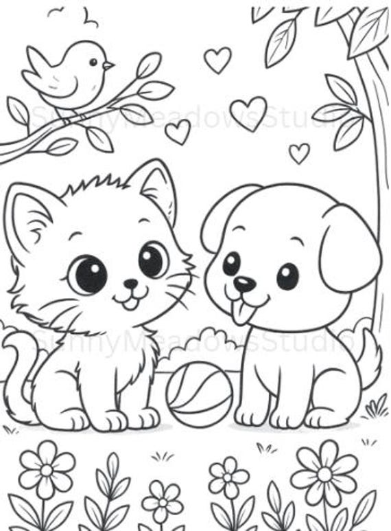 25 Cute Kitten Coloring Pages Printable for Kids | Cat Coloring Book PDF | Preschool Quiet Time Activity | Instant Download