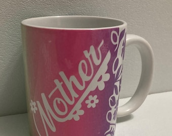 Floral Mother Coffee Mug, Kind Loving Mom Gift (12 oz)