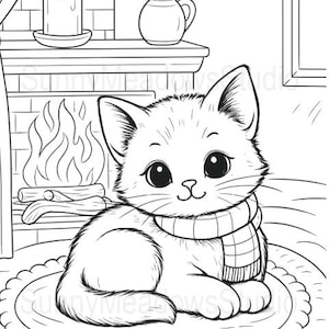 25 adorabili pagine da colorare di gattini stampabili per bambini / Libro da colorare di gatti in PDF / Attività per il momento di silenzio in età prescolare / Download immediato immagine 13