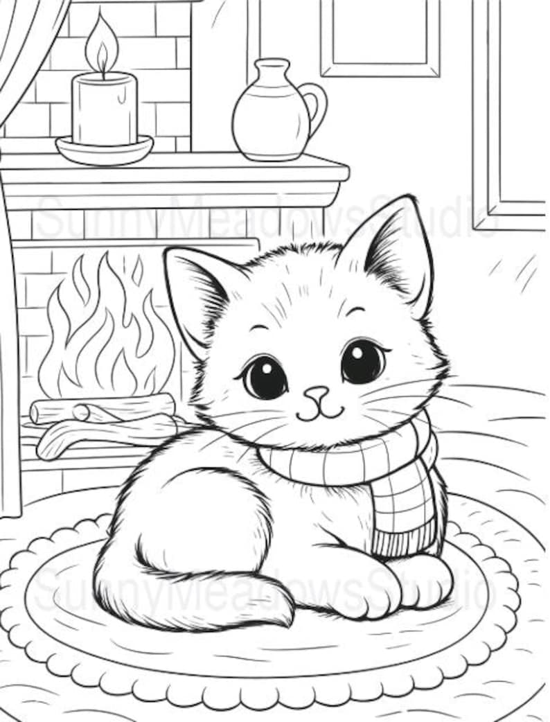 25 adorabili pagine da colorare di gattini stampabili per bambini / Libro da colorare di gatti in PDF / Attività per il momento di silenzio in età prescolare / Download immediato immagine 13