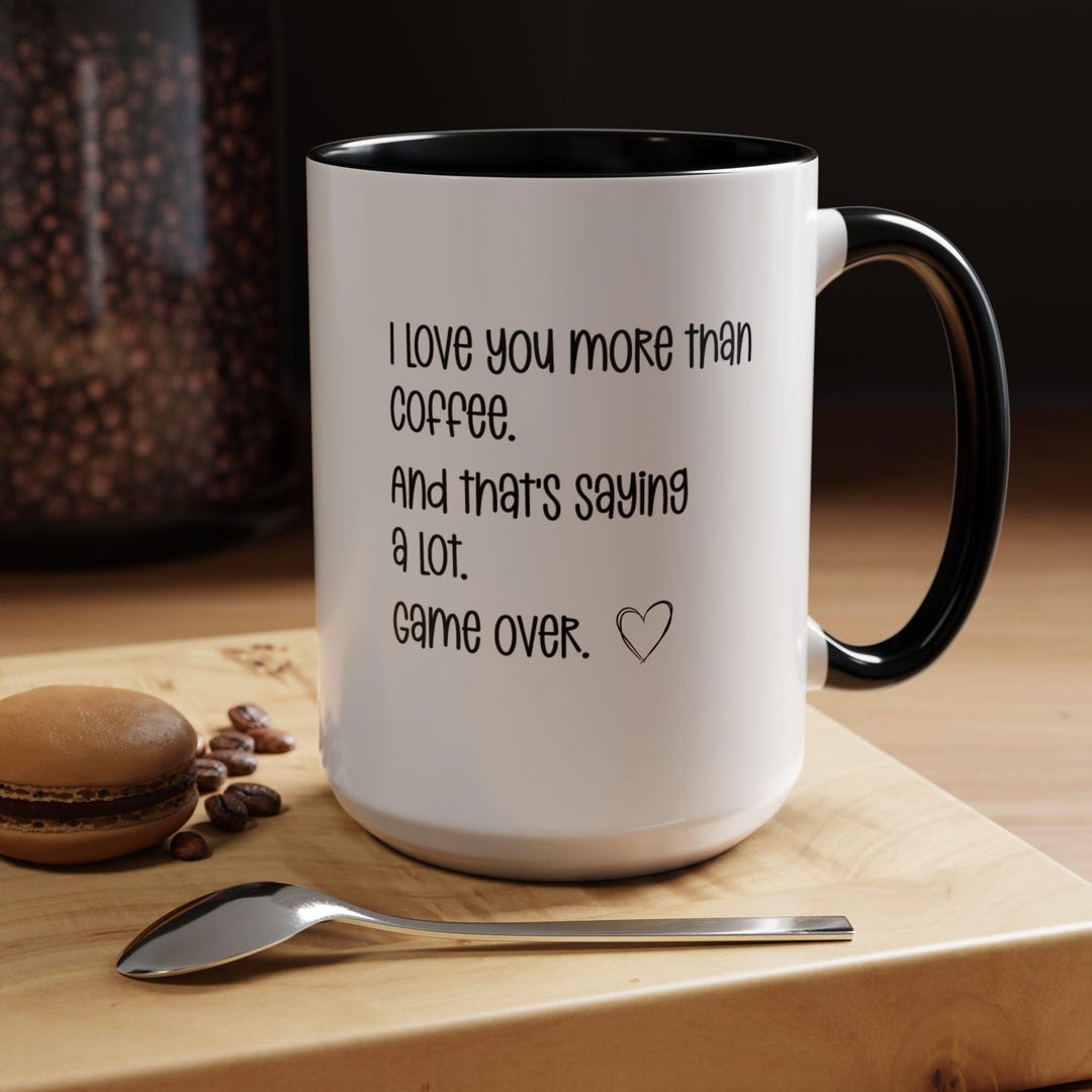 Coffret 2 Mugs Love You By The Bright Side - Porcelaine, Motifs Coeurs, Neuf