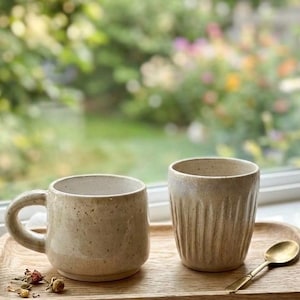 Handmade Ceramic Mug with Handle | Speckled Glaze | Gift Set