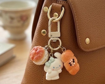 Porte-clés personnalisé Dim Sum Kitty | Breloque épingle à nourrice personnalisée (porte-clés)
