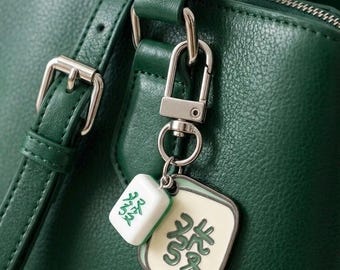 Charm de sac porte-clés en émail Mahjong | Prix d'accessoires téléphoniques pour une soirée match