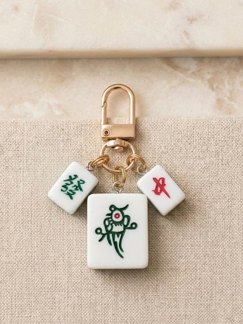Llavero/Colgante para bolso de regalo de Mahjong personalizable / Ganador de premio del juego LIMITED: Dragon Set