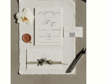 Editable Wedding Invitation Suite | Minimal Wedding Invitation Template | Save the Date, RSVP & Details Card | Canva Wedding Invite