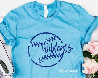 WILDCATS Baseball shirt | Baseball Tee | Baseball Mom | Game Shirt | Baseball shirts for Women | Wildcats Baseball Shirt | Softball Shirt
