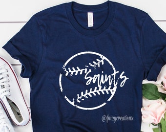 SAINTS Baseball shirt | Baseball Tee | Baseball Mom Shirt | Baseball shirts for Women | Saints Softball Shirt School Spirit Tee | T-ball