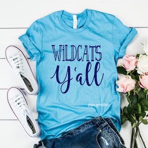 WILDCATS YALL Camiseta de fútbol / Camiseta del día del partido de fútbol / Camiseta de baloncesto Wildcats Camiseta de fútbol Wildcats FÚTBOL Mamá Camisa de béisbol