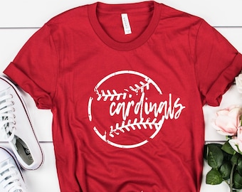 CARDINALS shirt | | Baseball Mom Shirt | Cardinals Baseball shirt | Baseball Shirt | Game Shirt | Baseball shirts for Women  Cardinals Tee