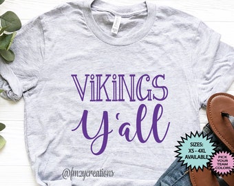 Vikings YALL Shirt | Vikings Shirt | Vikings FOOTBALL Shirt | Game Day Shirt | Football Mom shirts | GO Vikings Baseball Vikings Basketball