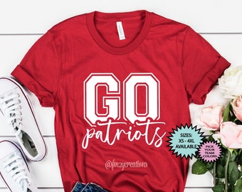 Patriots Shirt | GO Patriots Shirt | Patriots Football Shirt | Game Day Shirt | Mom Football Shirt | Patriots Basketball | Patriots Baseball