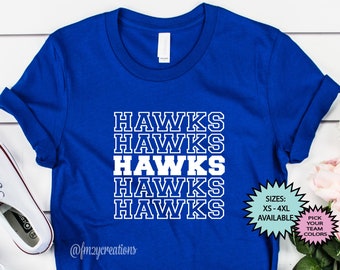 Chemise HAWKS | Maillot de football des Hawks | Chemise du jour du match de football | Chemises GO Hawks Football Mom | Chemise de baseball des Hawks | Maillot de basket-ball HAWKS