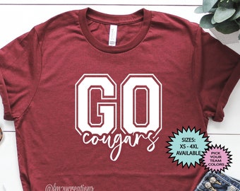 GO Cougars Shirt | COUGARS Football Shirt | Cougars Shirt | Game Day Shirt | GO Cougars Football Mom shirts | Cougars Baseball Basketball