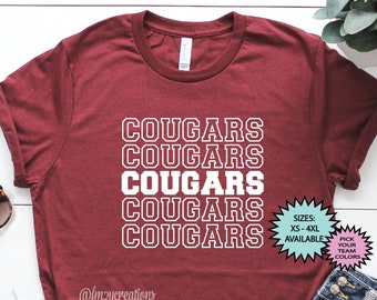 COUGARS Shirt | Cougars Football Shirt | Football Game Day Shirt | GO Cougars Football Mom shirts | Cougars Baseball Shirt Basketball Shirt