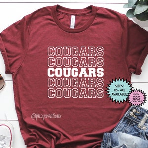 Camisa COUGARS / Camisa de fútbol Cougars / Camisa del día del partido de fútbol / Camisetas GO Cougars Football Mom / Camisa de béisbol Cougars Camisa de baloncesto