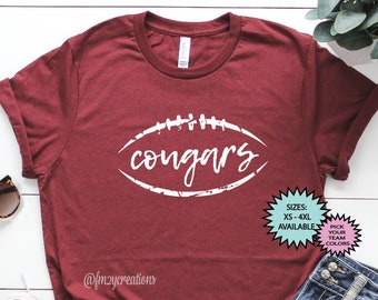COUGARS Football Shirt | Cougars Shirt | Football Game Day Shirt | GO Cougars Football Mom shirts | Cougars High School Mascot Shirt