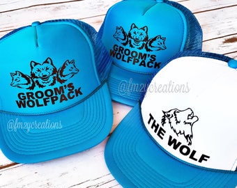 Groomsman Trucker Hat | Wolfpack Trucker Hat | Bachelor TRUCKER Hats | Bachelor Party Hats | Team Groom Hats | Snapback Trucker Caps WP01