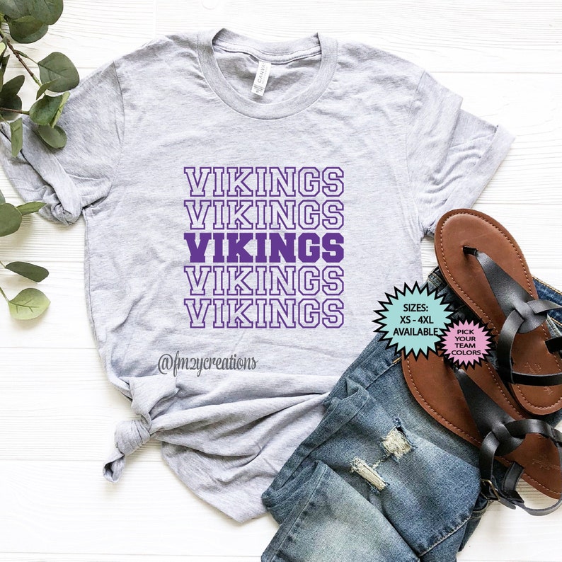 Vikings Shirt Vikings FOOTBALL Shirt Vikings YALL Shirt Game Day Shirt Football Mom shirts GO Vikings Baseball Vikings Basketball image 1