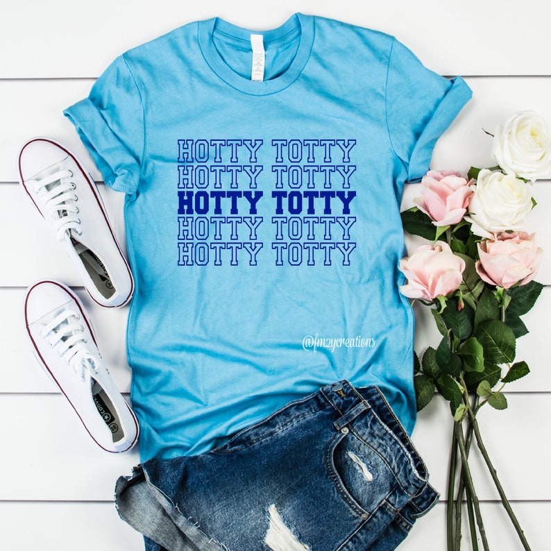 Hotty Totty shirt Rebels Football Tee Football shirts for Women Hotty Totty Football Shirt Rebels Shirt Ole Miss OCEAN BLUE W/ NAVY