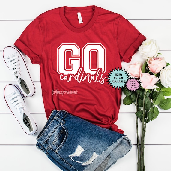 GO CARDINALS shirt | Cardinals Football shirt | Cardinals Game DAY Shirt | Football Mom Shirt | Cardinals Basketball | Cardinals Baseball