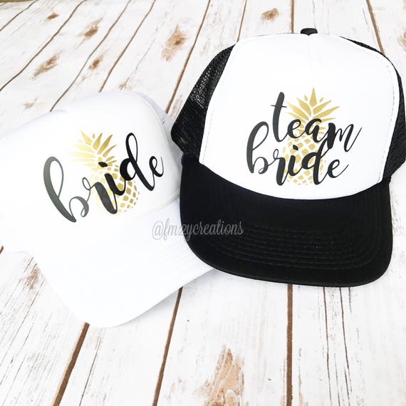 6 Pack Bride Tribe Mesh Trucker Hat Snapback Cap with Adjustable Strap for Bridal Bachelorette Party Black and White