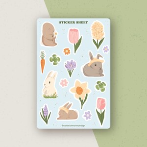 Bunny Sticker Sheet: Springtime Easter Planner Stickers