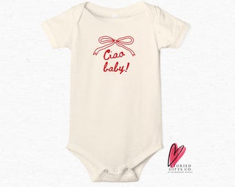 Ciao Baby Bodysuit, Cute Italian Baby Gift, Custom Shirt for Baby Shower, Adorable Infant Apparel Gifts