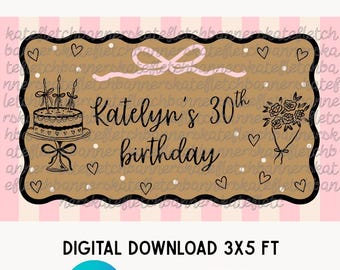 30. Geburtstag Banner | Canva Vorlage | DIGITALE DATEI