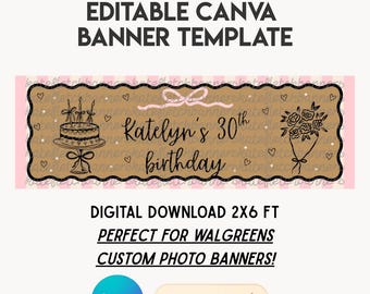 Benutzerdefiniertes Walgreens Banner Design | 2 x 6 ft Banner (Digitaler Download) | 30. Geburtstag