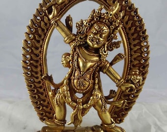 6 inch, Statue Of Ekajata- Full Gold Plated
