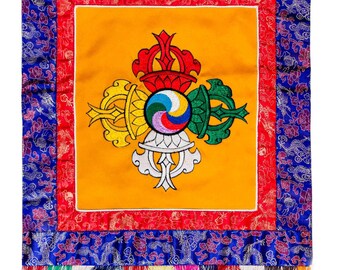 45 inch, Tibetan Cochin Brocade Wall Hanging With Embroidered 7 Chakra