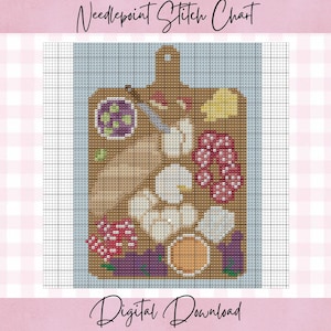 Charcuterie board- Digital Needlepoint Stitch Chart- 18 Mesh