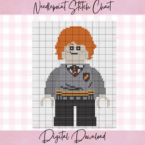Ronald Weasley- Digital Needlepoint Stitch Chart- 18 Mesh