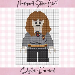 Hermione Granger- Digital Needlepoint Stitch Chart- 18 Mesh