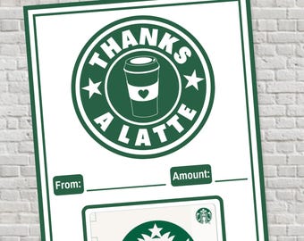 May include: A white gift card holder with a green border and text that reads "TEACHER APPRECIATION GIFT CARD HOLDER - INSTANT DOWNLOAD -". The design includes a green circle with a coffee cup and the words "THANKS A LATTE".