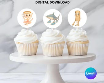 Brain Rot Toppers for Cupcakes, Cookies and Cakes, 2 inch Images for Instant Download, 12 Ct
