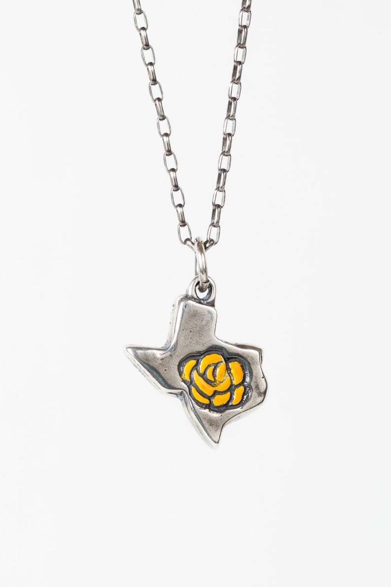 The Yellow Rose of Texas Necklace Cast in Sterling Silver Etsy