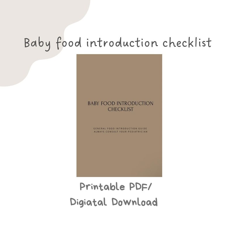 Baby Food Introduction Guide | Printable PDF | Organized Checklist and ...