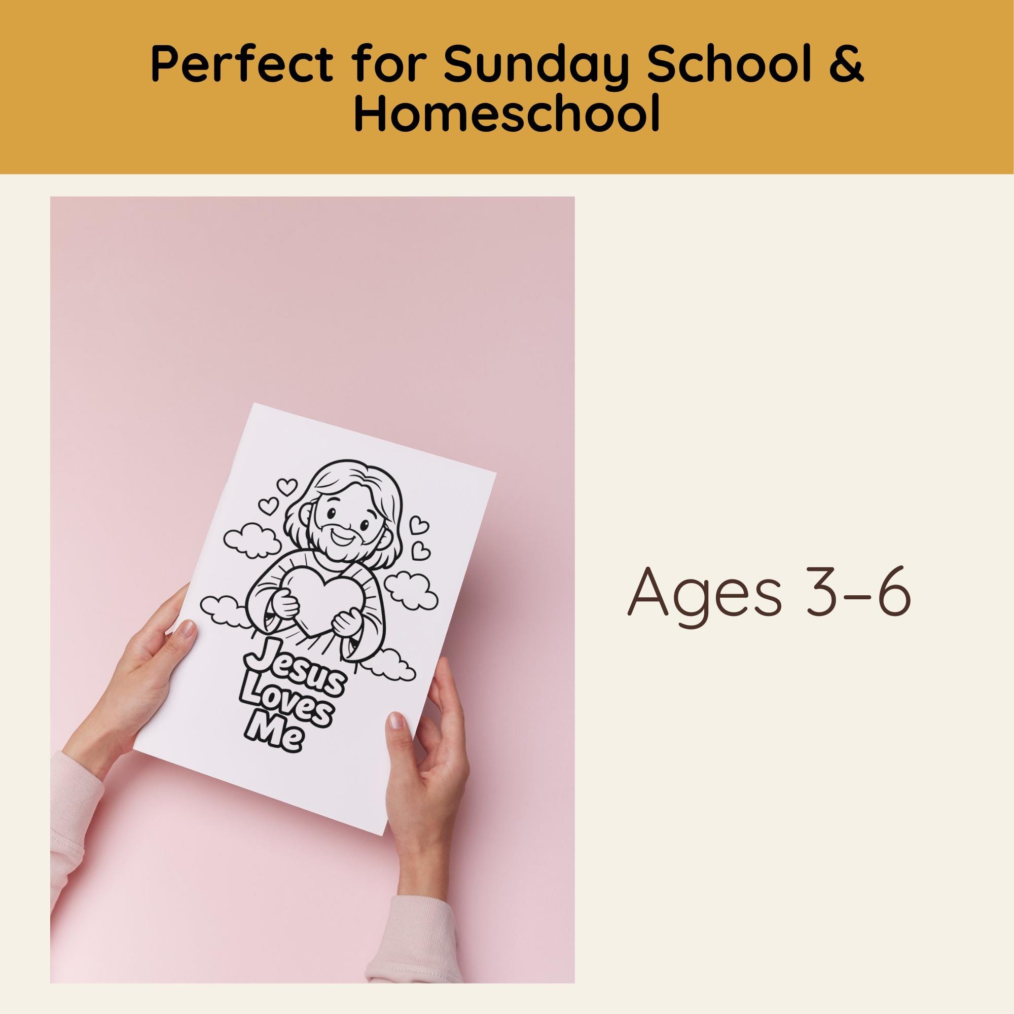 Jesus Coloring Page for Kids | Christian Printable (PDF Download) - Etsy