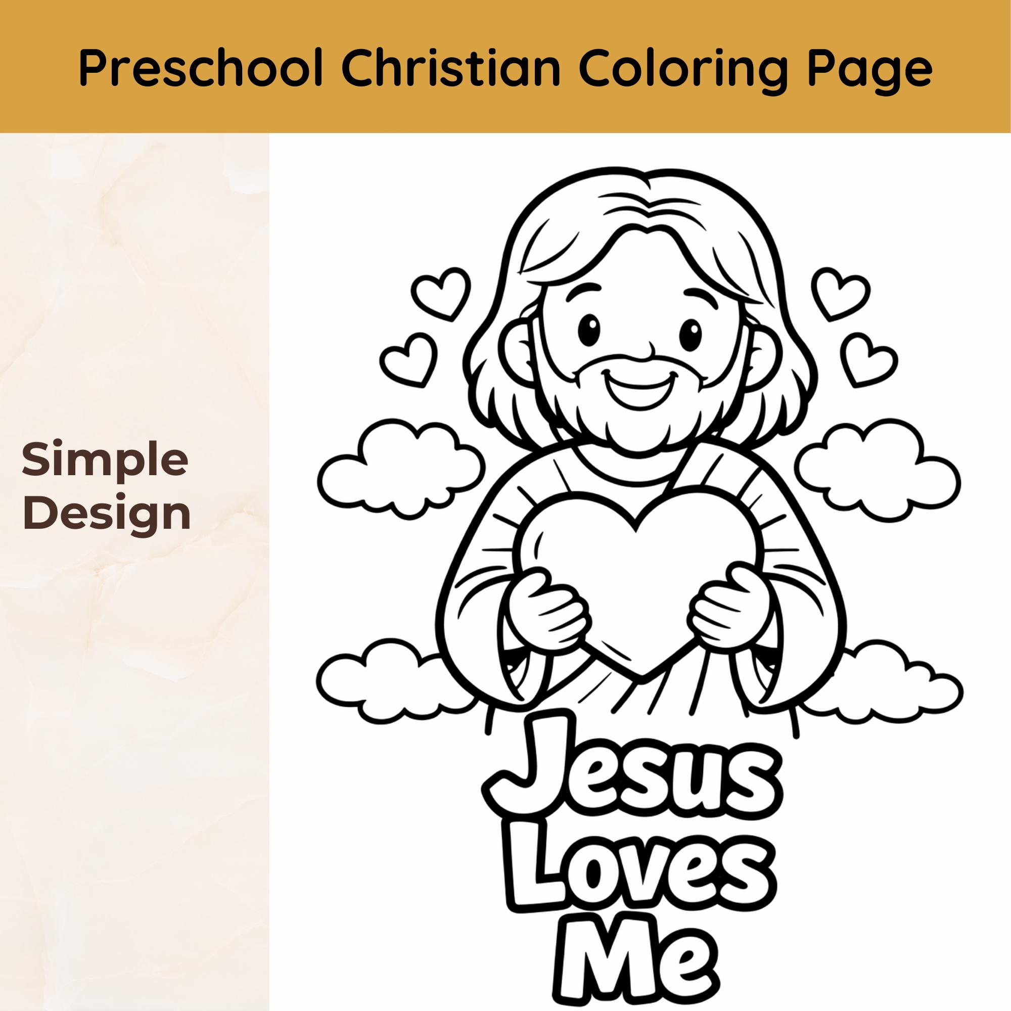 Jesus Coloring Page for Kids | Christian Printable (PDF Download) - Etsy