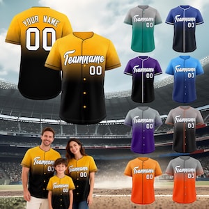 Custom Baseball Jersey  Design Gradient Name Number Embroidered Printed Softball Shirts Men Women Youth Team Uniforms Mothers' Day