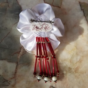 Valentine's gift Vintage Beaded fringe Brooch Lapel Pin Prom Homecoming Wedding Fashion Accs. Corsage alternative Heirloom Keepsake image 5