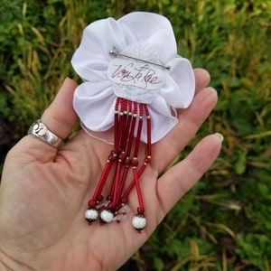 Valentine's gift Vintage Beaded fringe Brooch Lapel Pin Prom Homecoming Wedding Fashion Accs. Corsage alternative Heirloom Keepsake image 6