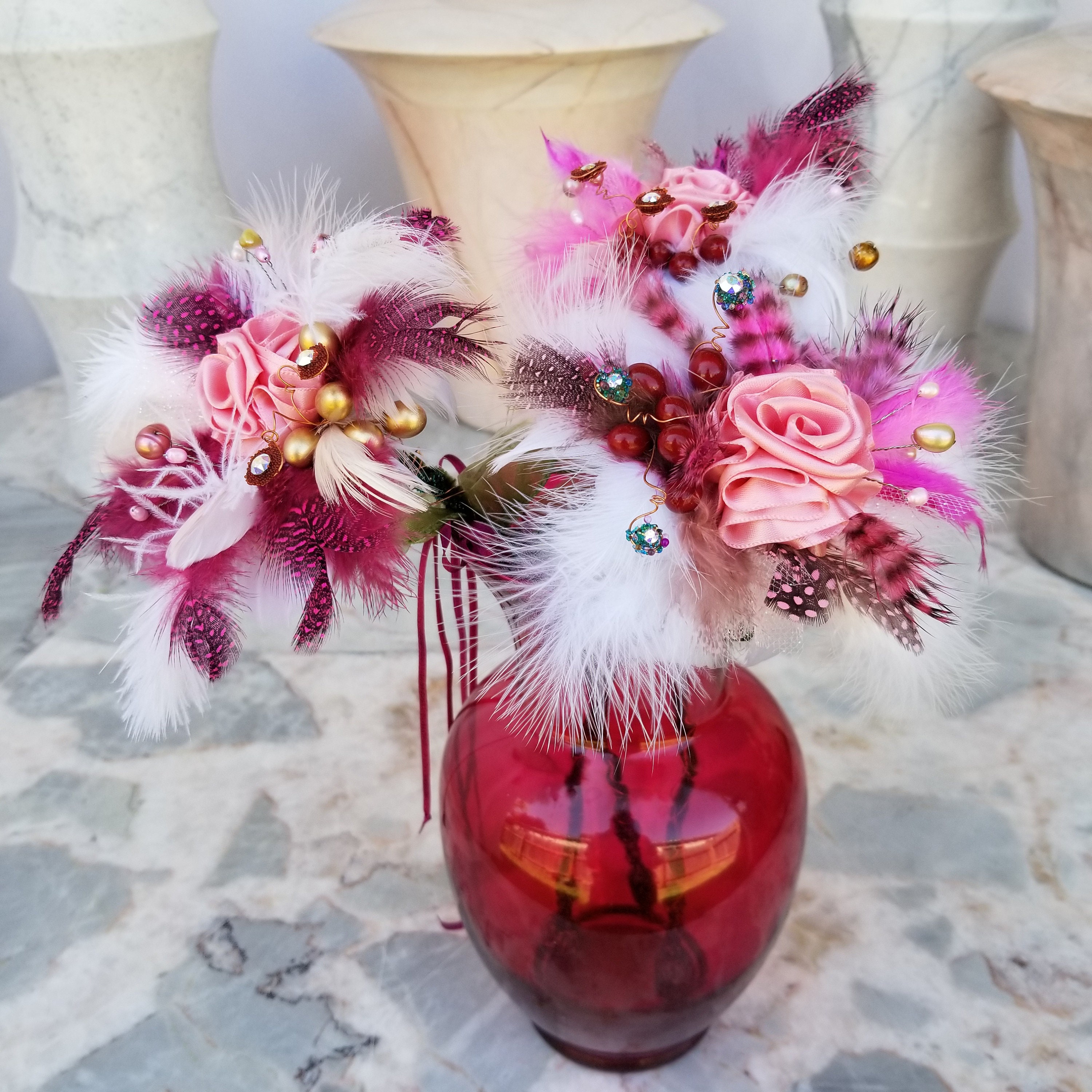 Swarovski クリスタルローズ 置物 Vintage-swarovski-rose-flower-crystal-clear-figurine-1990