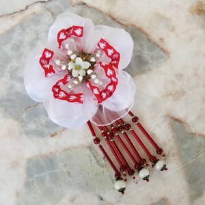 Valentine's gift Vintage Beaded fringe Brooch Lapel Pin Prom Homecoming Wedding Fashion Accs. Corsage alternative Heirloom Keepsake image 3