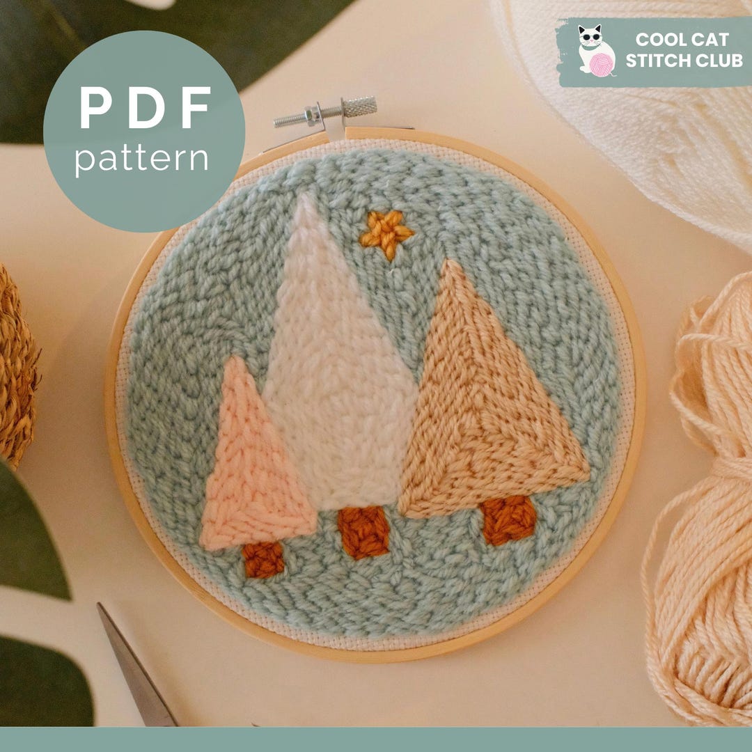 Nordic Christmas Trees Punch Needle Pattern (PDF Digital Download) - Etsy