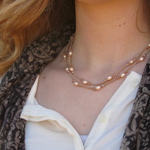 Mauve Freshwater Pearl and Austrian Crystal Wrap