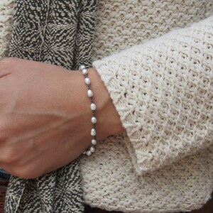 4mm Rice Pearl on Sepia Bracelet 0011 image 3