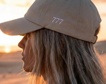 777 Angel Number Dad Hat | Embroidered Cotton Cap, Coastal